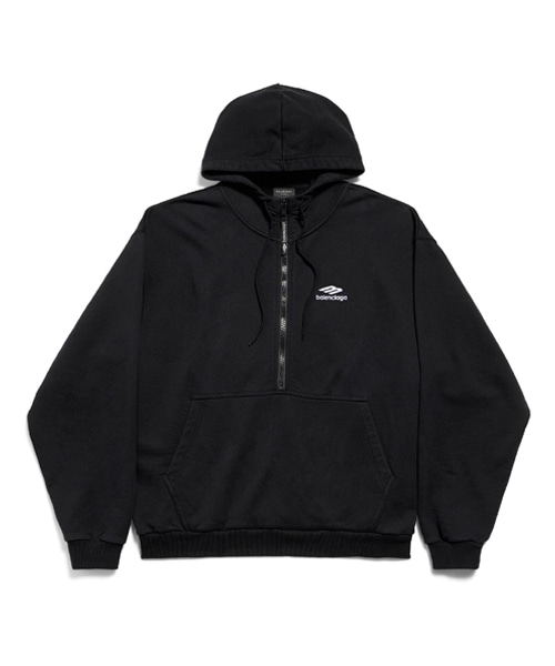 발렌시아가 하프 집 후드티 04223