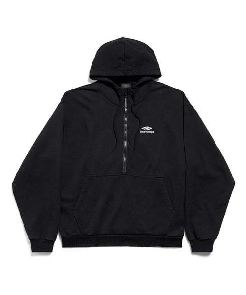 발렌시아가 하프 집 후드티 04223
