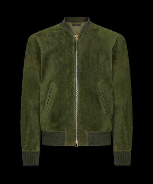 톰포드 퍼포레이티드 캐시미어 스웨이드 봄버